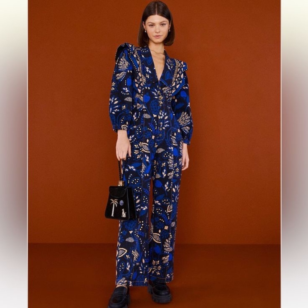 FARM Rio Macaw Forest Jumpsuit. S. NWOT